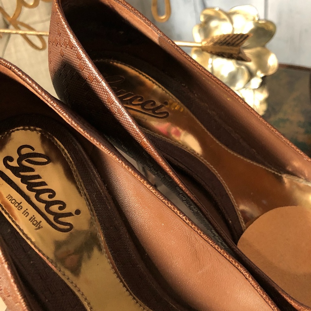 Gucci Sofia Brown Soft Diamante Platform Pumps - image 7